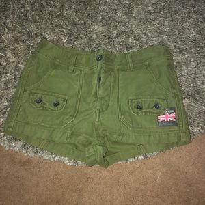 Green army shorts